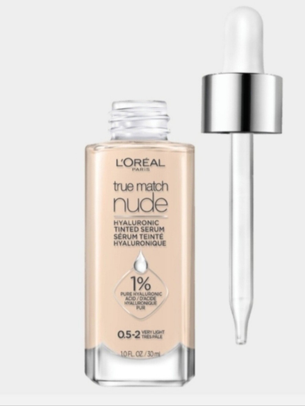 Loreal True Match Nude Hyaluronic Acid Tinted Serum 1oz Very Light .5-2 New